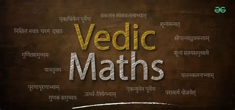 Vedic Maths (Vedic Mathematics) .